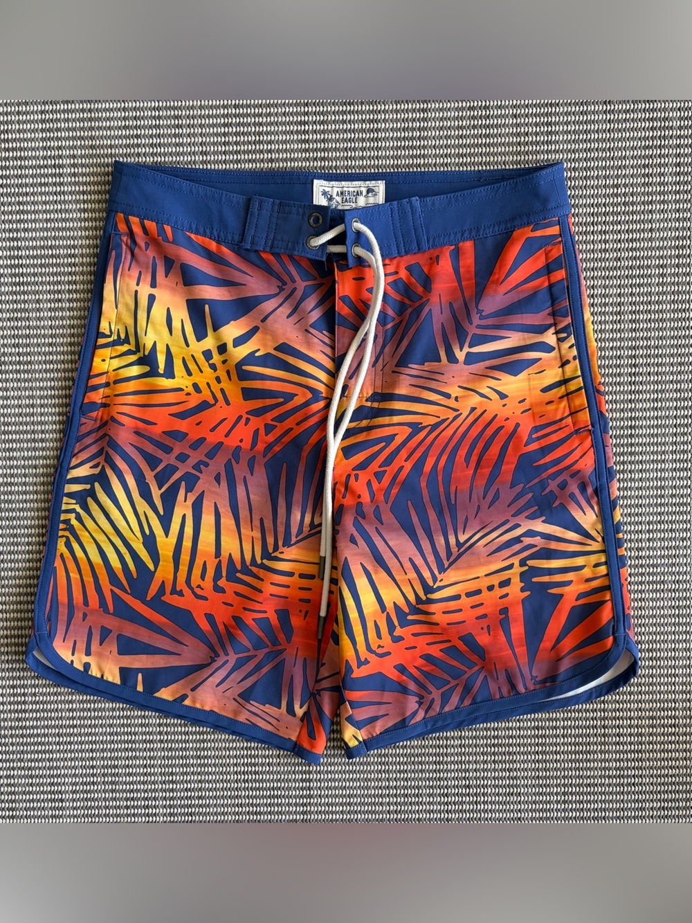 American Eagle Outfitters Men’s Orange & Blue Patterned Swim Hybrids